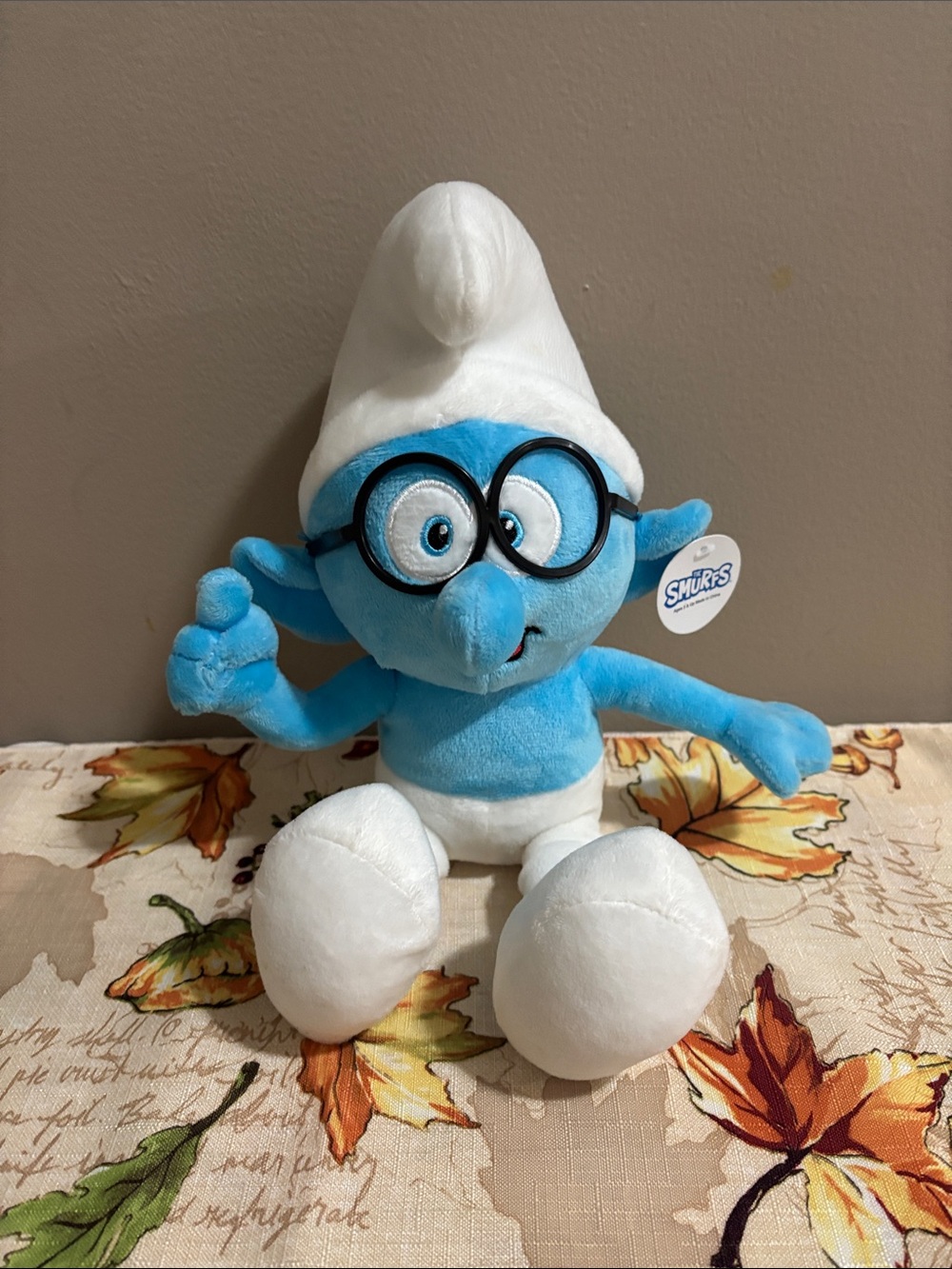 Brainy Smurf Plush - Blue & White Smurf Toy